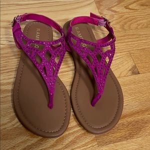 Magenta pink sandals
